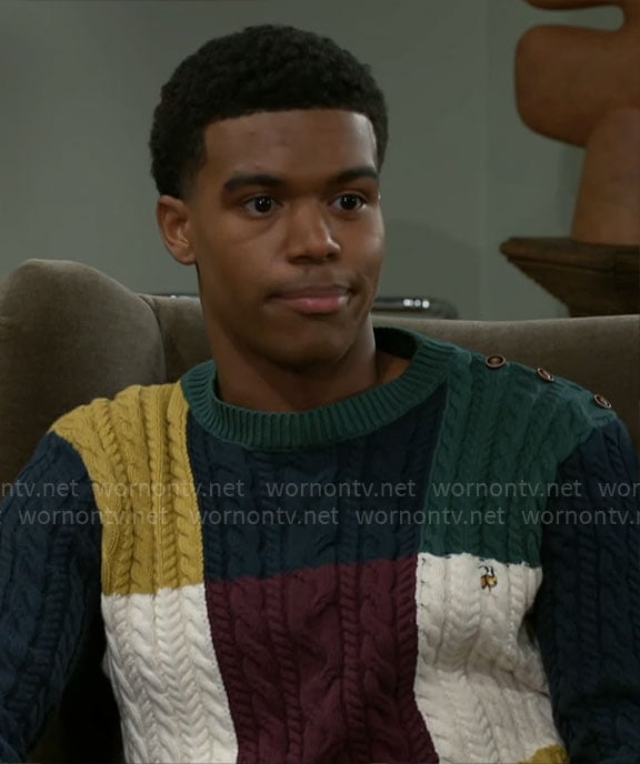 Tyrell’s patchwork sweater on Beyond the Gates