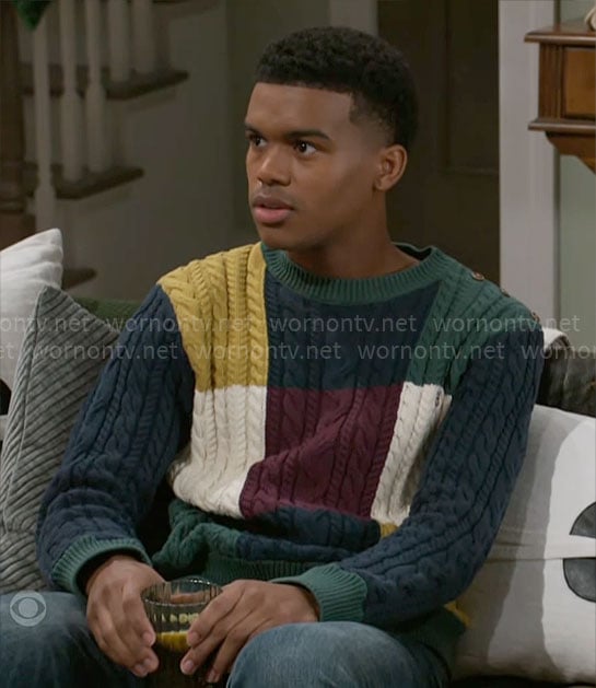 Tyrell’s patchwork sweater on Beyond the Gates