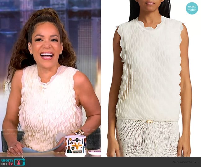 Ulla Johnson Maelys layered scalloped cotton-blend top worn by Sunny Hostin on The View