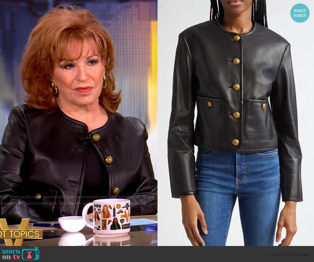 Veronica Beard Andrea Leather Jacket worn by Joy Behar on The View