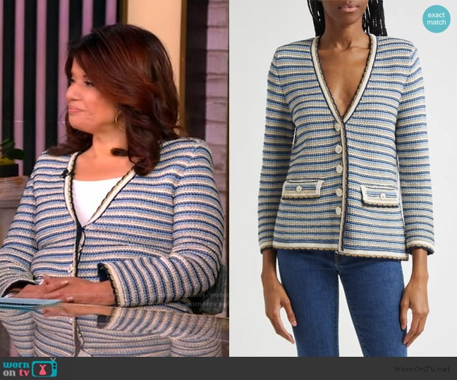 Veronica Beard Ceriani Knit Jacket worn by Ana Navarro on The View