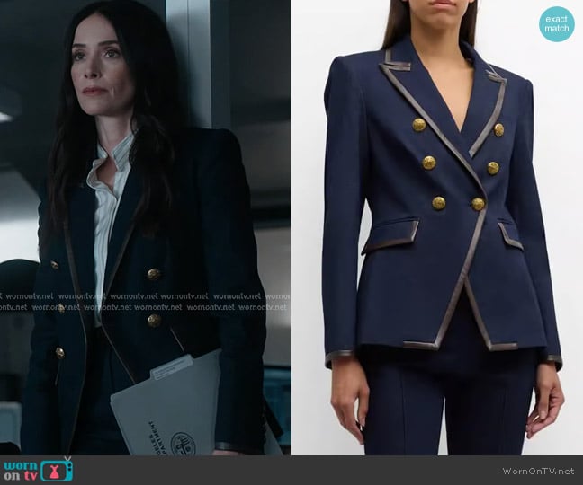 Veronica Beard Miller Dickey Jacket in Midnight Wash worn by Amber Braeburn (Abigail Spencer) on 9-1-1