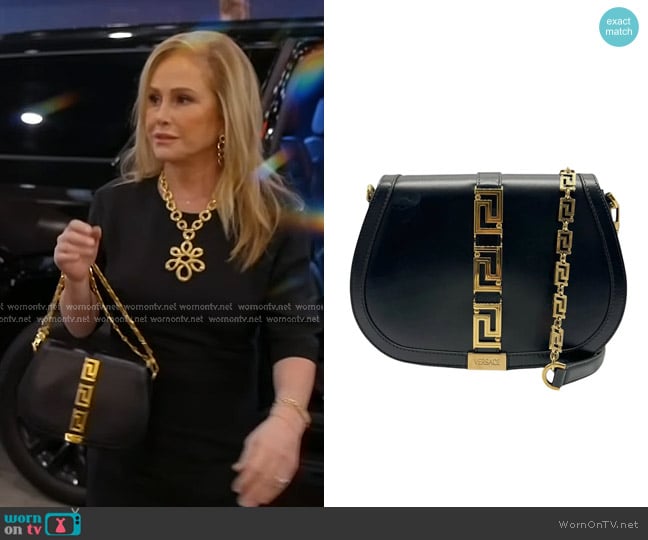 Versace Greca Goddess Bag worn by Kathy Hilton on The Real Housewives of Beverly Hills