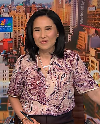 Vicky’s pink marble print top on NBC News Daily