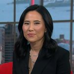 Vicky’s black double breasted blazer dress on NBC News Daily