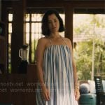 Victoria’s blue striped dress on The White Lotus