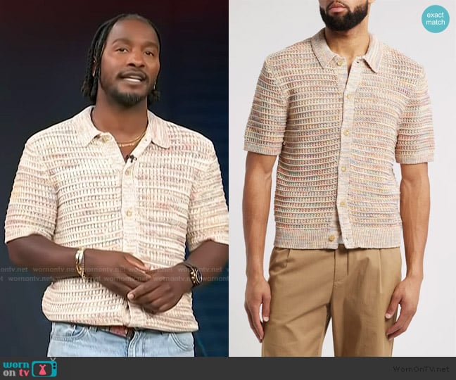 Scott’s crochet knit shirt on Access Hollywood