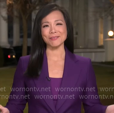 Weijia Jiang's purple blazer on CBS Mornings