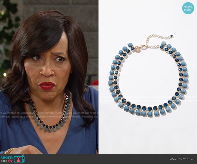 White House Black Market Double Row Short Strand Necklace worn by Paulina Price (Jackée Harry) on Days of our Lives