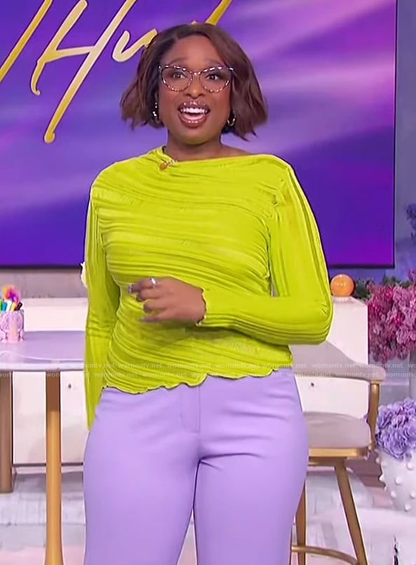 WornOnTV: Jennifer’s yellow sheer top on The Jennifer Hudson Show ...