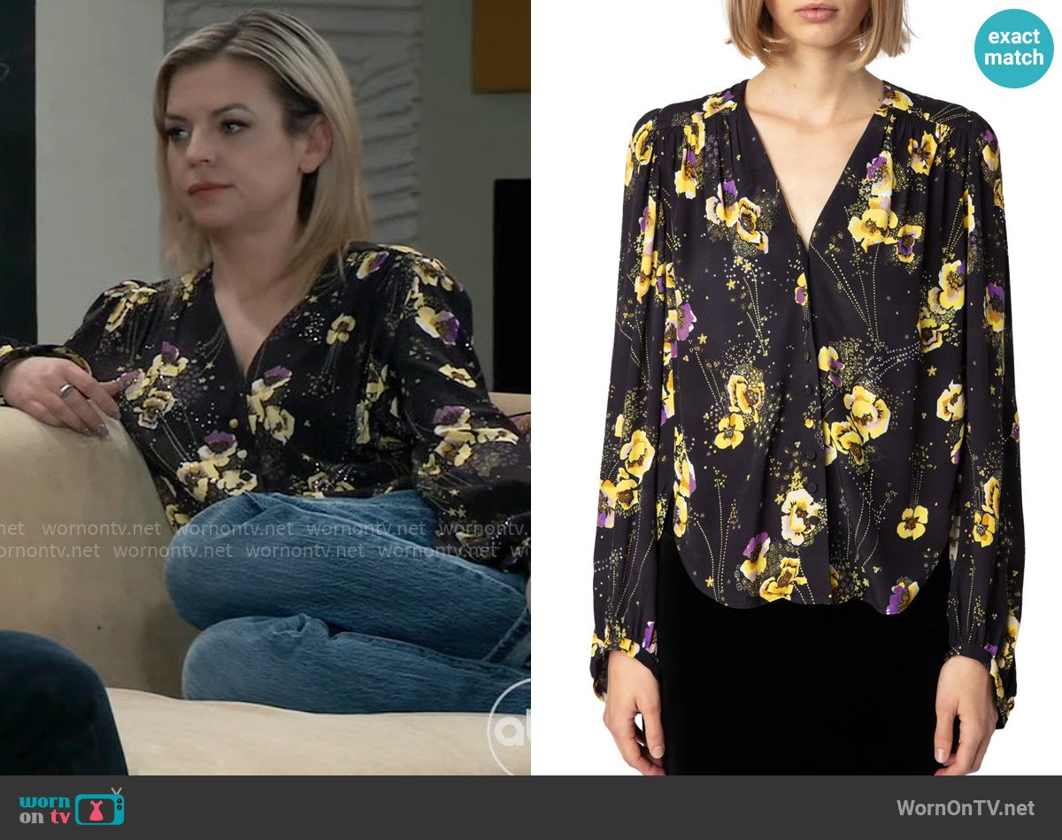 Maxie’s floral blouse on General Hospital