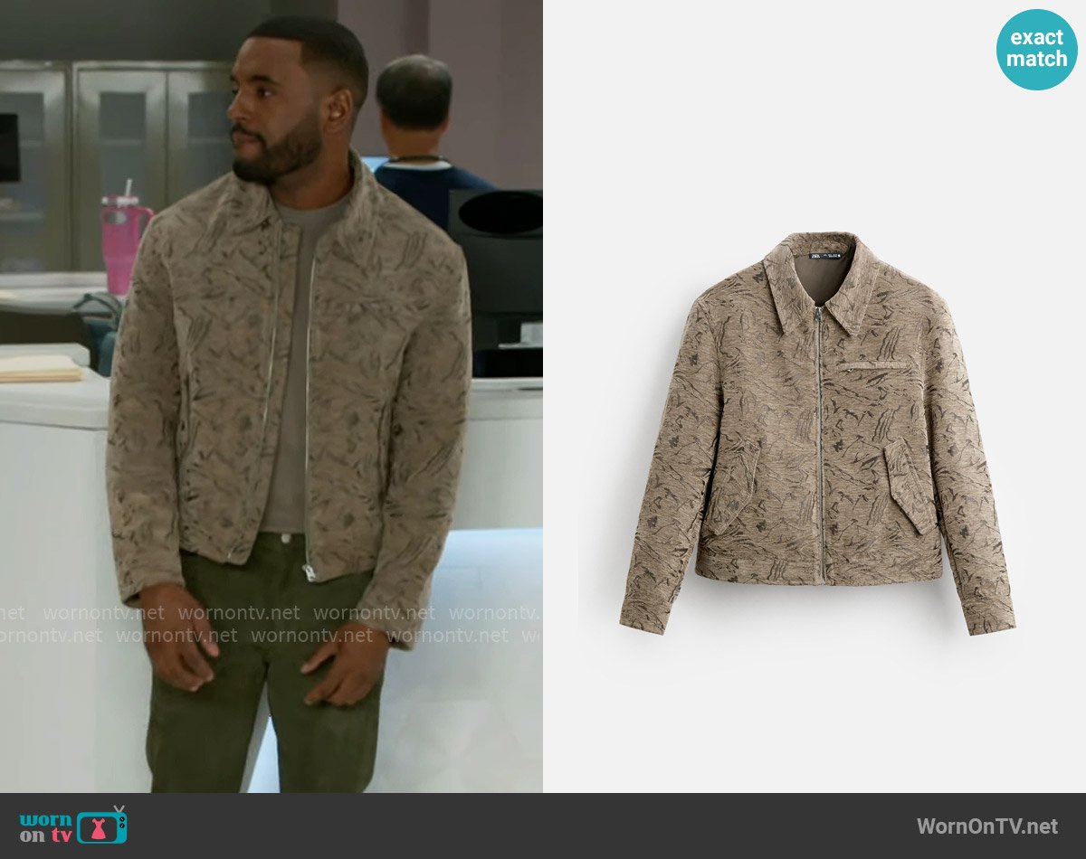 Zara Abstract Print Jacket worn by Andre Richardson (Sean Freeman) on Beyond the Gates