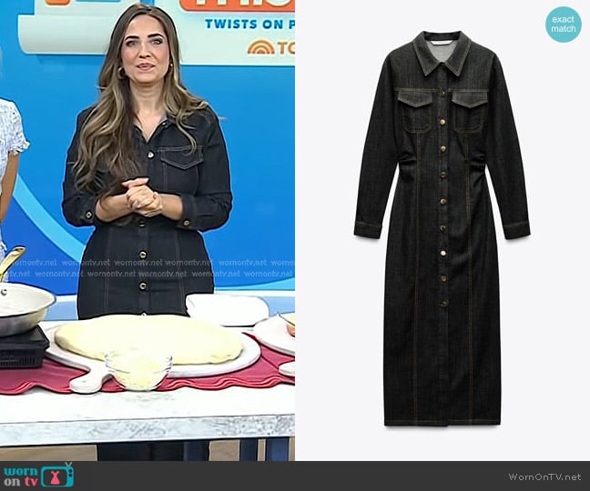 Zara Denim Midi Dress worn by Laura Vitale on Today