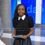 Zinhle’s black puff sleeve sweater with collar on NBC News Daily