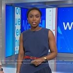 Zinhle’s navy pleated dress on NBC News Daily