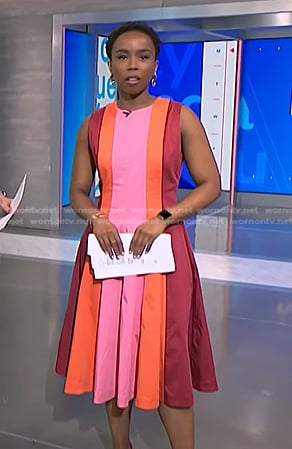 Zinhle’s pink colorblock stripe dress on NBC News Daily