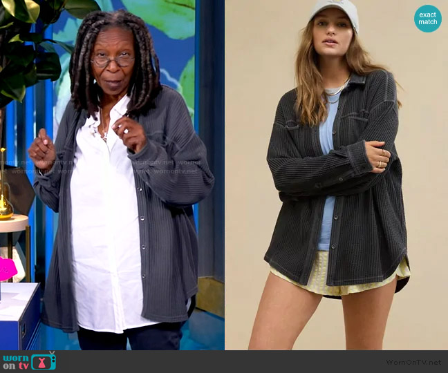 Aerie Fave Waffle Shirt worn by Whoopi Goldberg on The View