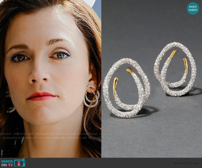 Alexis Bittar Solanales Crystal Spiral Post Earring worn by Kate (Charlotte Ritchie) on You