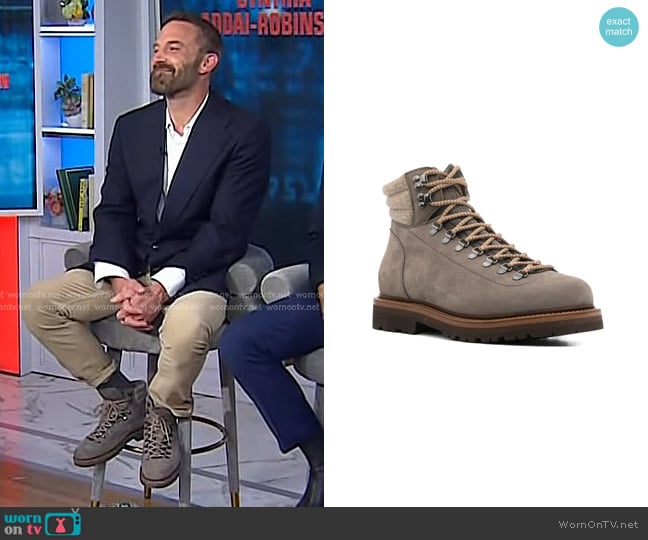 Brunello Cucinelli Wool-insert Nubuck Boots worn by Ben Affleck on Today