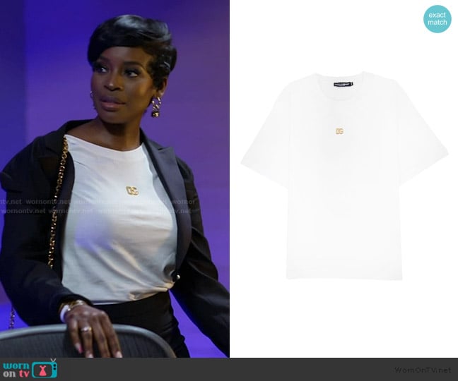 Dolce & Gabbana Cotton T-shirt With Metallic Dg Logo worn by Shamea Morton Mwangi on The Real Housewives of Atlanta