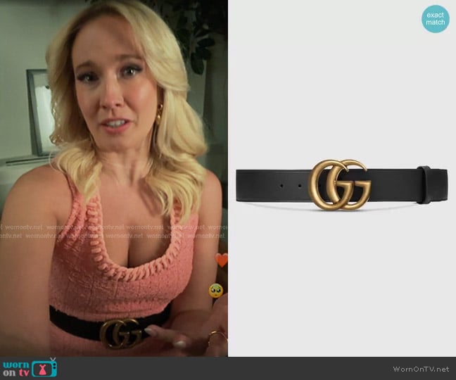 Gucci Double G Leather Belt worn by Maddie Lockwood (Anna Camp) on You