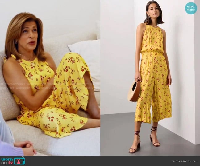 Thakoon x RTR Floral Jumpsuit in Yellow worn by Hoda Kotb on Today