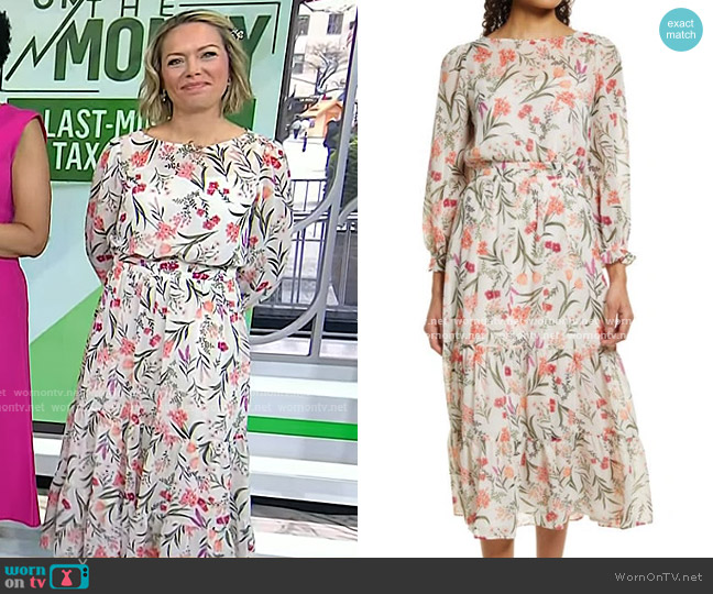 Floral Long Sleeve Midi Dress by Eliza J worn by Dylan Dreyer on Today