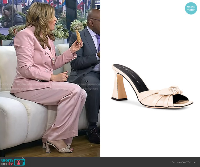 Giuseppe Zanotti Vanilla 85 Marinetti Mule in Sabbia worn by Jenna Bush Hager on Today