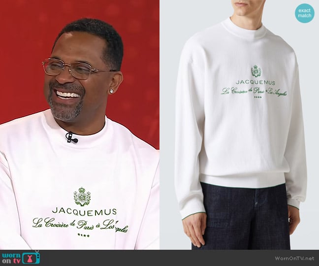 Jacquemus Venice Logo Embroidered Sweatshirt worn by Mike Epps on Today