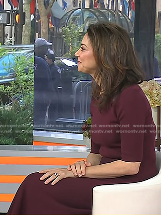 Jennifer Breheny Wallace’s burgundy knit midi dress on Today