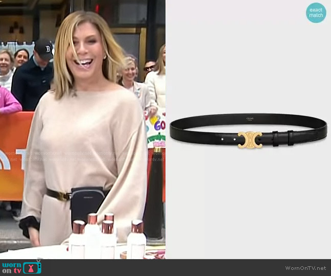 Celine Medium Triomphe Belt in Taurillon Leather Black worn by Jill Martin on Today
