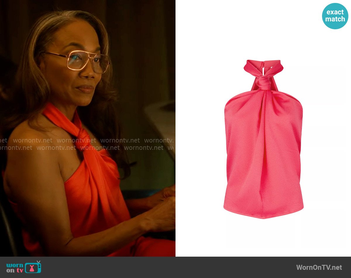 Silvia Tcherassi Teagan Hammered Satin Blouse worn by Amanda Wagner (Sonja Sohn) on Will Trent