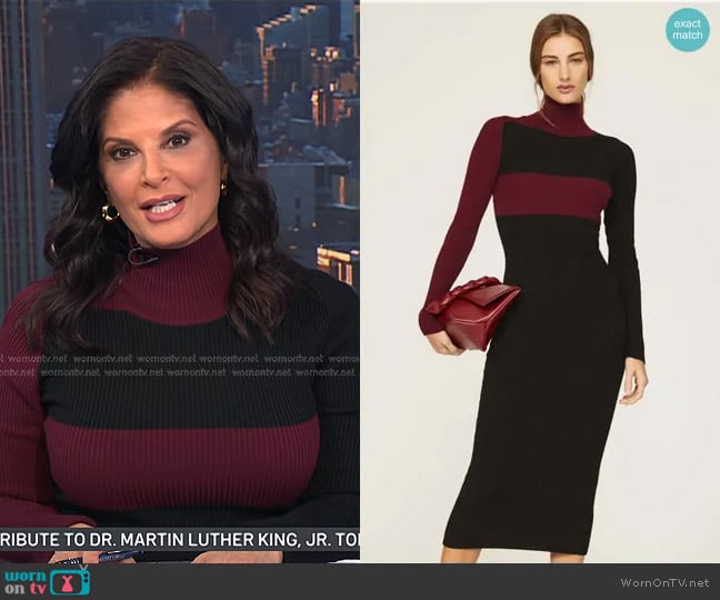 Atlein Stripe Knit Midi Dress worn by Darlene Rodriguez on Today