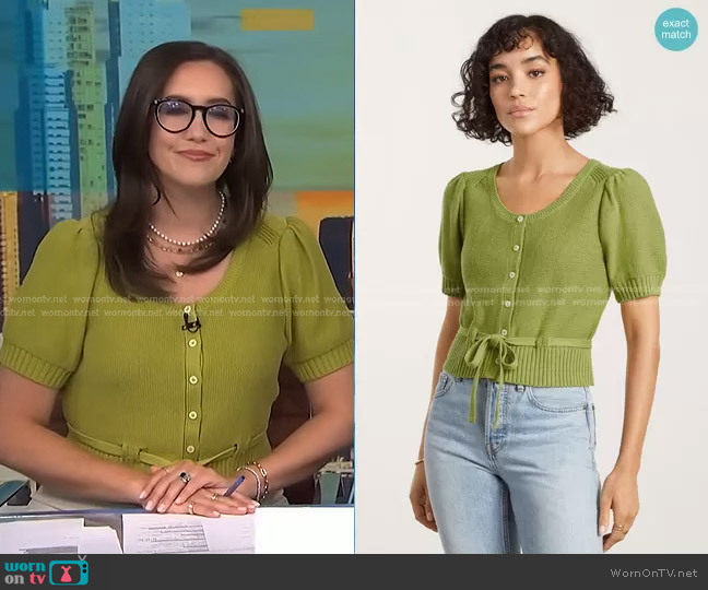 Everlane The Puff Sleeve Sweater Top worn by Savannah Sellers on NBC News Daily
