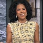 Adriana Diaz’s yellow wavy plaid dress on CBS Mornings