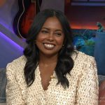 Adrienne Warren’s sequin blazer on The Kelly Clarkson Show