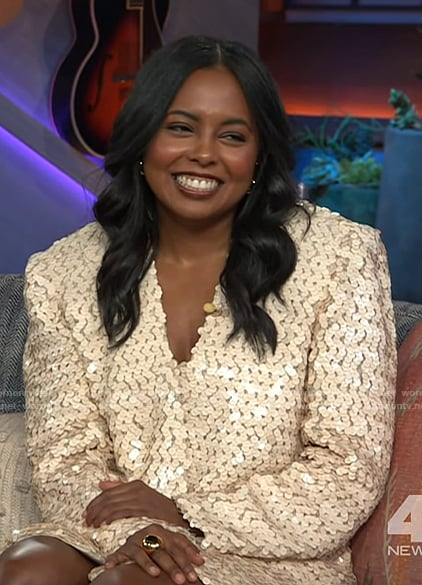 Adrienne Warren's sequin blazer on The Kelly Clarkson Show