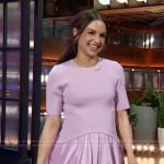 Aimee Carrero’s lavender mixed media dress on The Kelly Clarkson Show