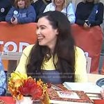 Ali Rosen’s yellow short sleeve knit dress on Today