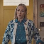 Alice’s printed cardigan on Grosse Pointe Garden Society