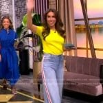 Alyssa’s lime top and side stripe jeans on The View
