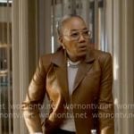 Amanda's long brown leather blazer on Will Trent
