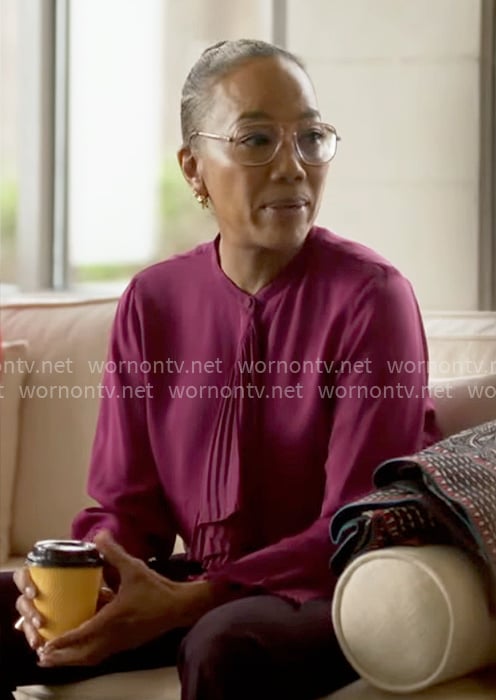 Amanda's pink ruffled blouse on Will Trent