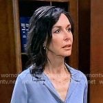 Anna’s blue button down blouse on General Hospital