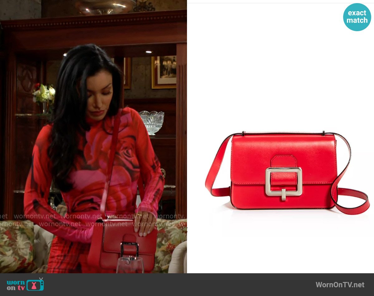 Bally Janelle Small Leather Shoulder Bag worn by Audra Charles (Zuleyka Silver) on The Young and the Restless
