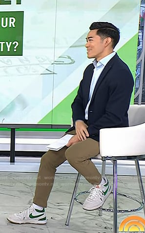 Brian Cheung's ivory and green sneakers on Today