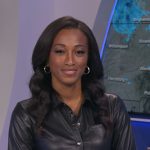 Brittany’s black leather shirtdress on Good Morning America