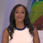 Brittany’s white contrast trim knit dress on Good Morning America