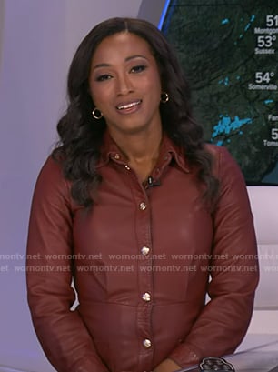 Brittany's red leather shirtdress on Good Morning America