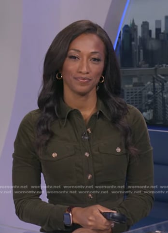 Brittany's green corduroy shirtdress on Good Morning America